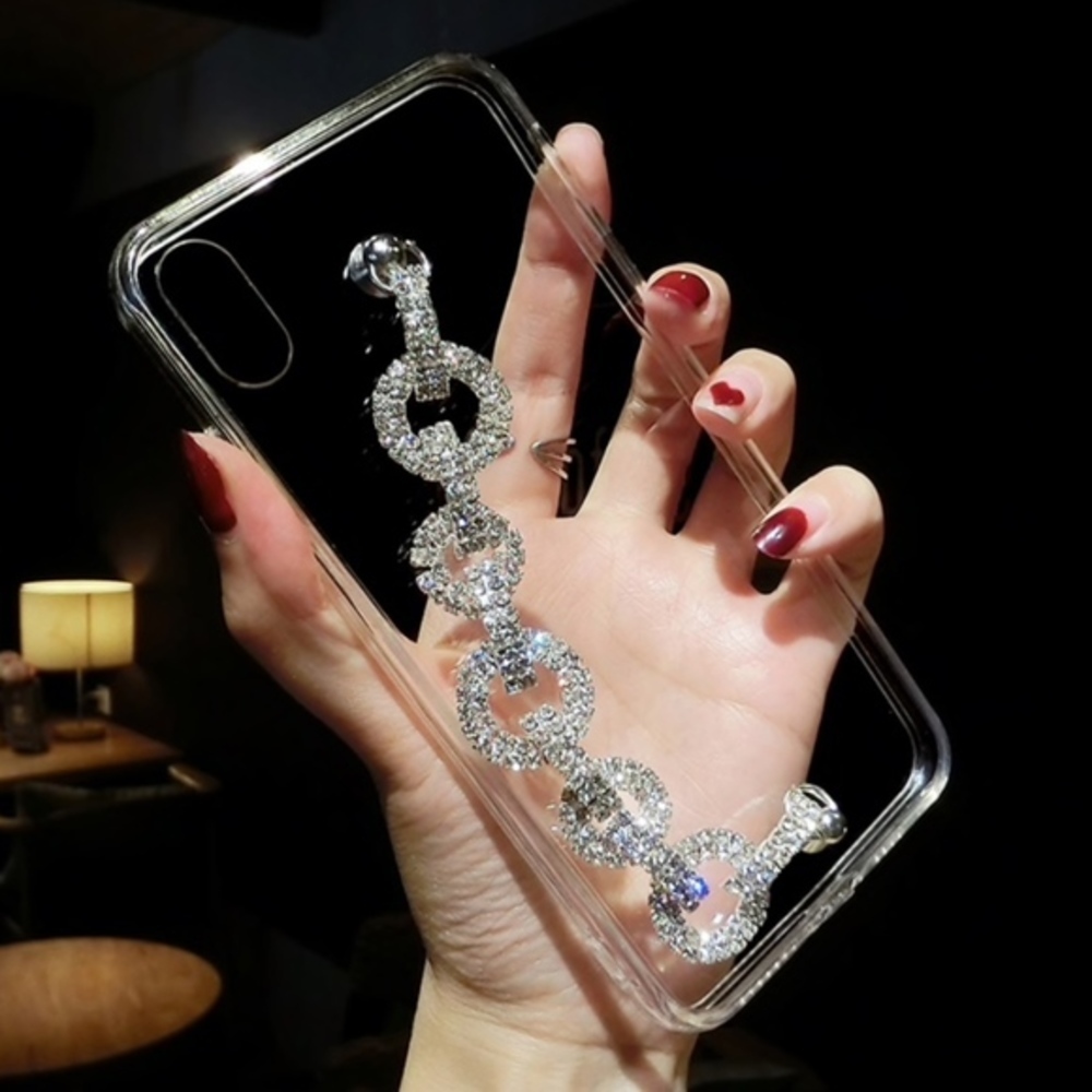 New iPhone XS Max Bling Rhinestone Chain Case - Picture 2 of 3